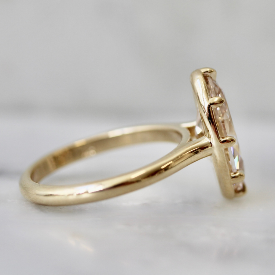 Champagne Moval Lab Diamond Ring