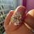 Champagne Moval Lab Diamond Ring