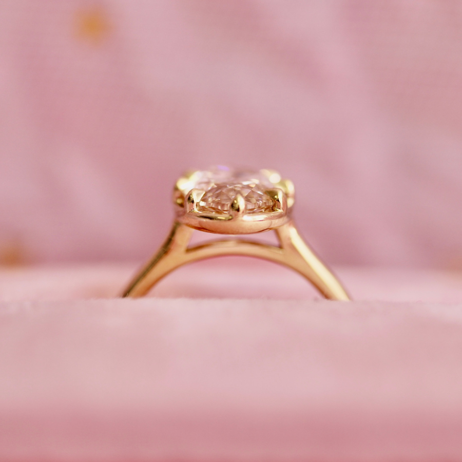 Champagne Moval Lab Diamond Ring