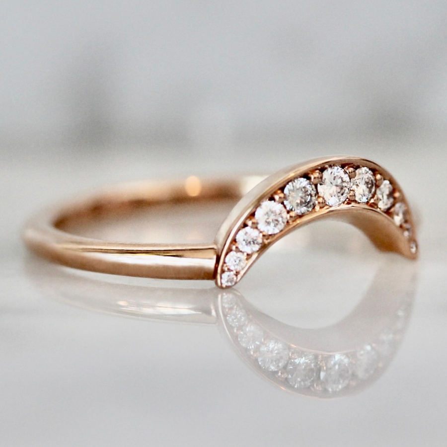 
            crescent moon diamond ring