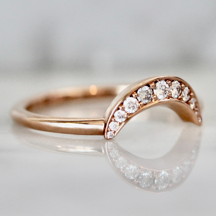 crescent moon diamond ring