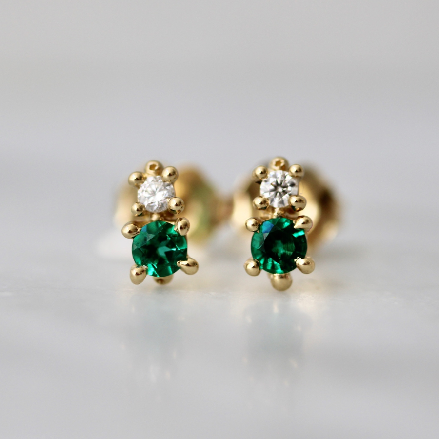 emerald and diamond earrings