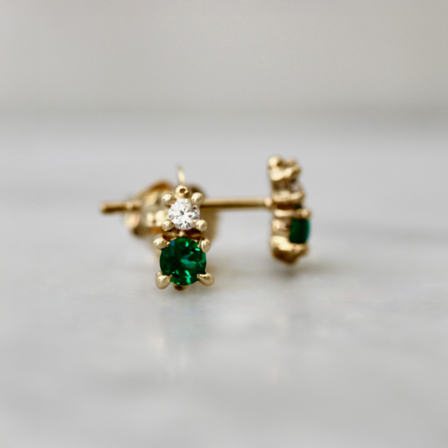 emerald and diamond earrings