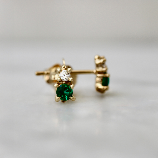 emerald and diamond earrings