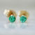.22 Carats Total Round Brilliant Cut Emerald Earrings