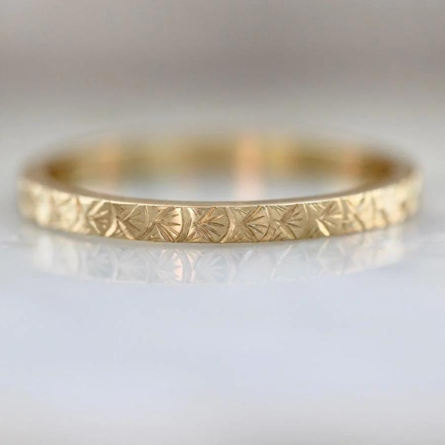 engraved wedding band yellow gold