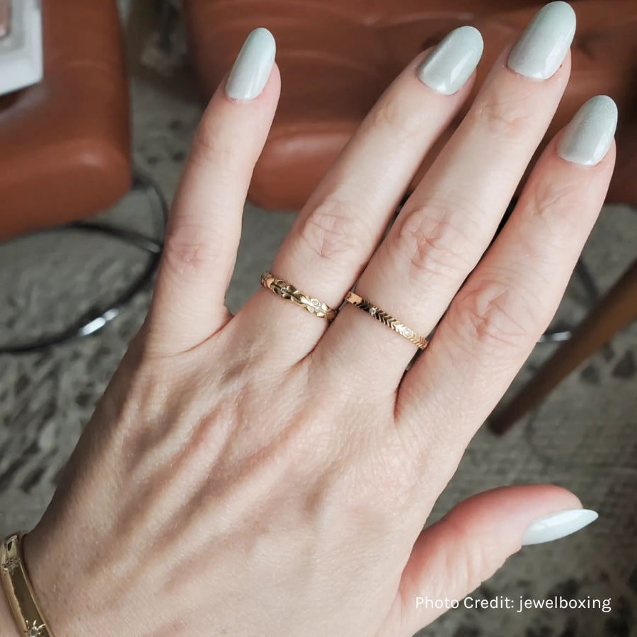 Follow Your Heart Luxe Engraved Diamond Gold Band