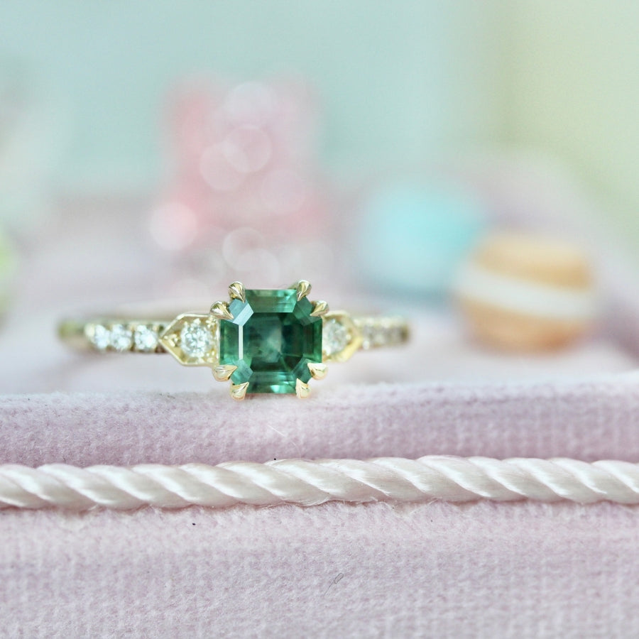 
            green montana sapphire engagement ring