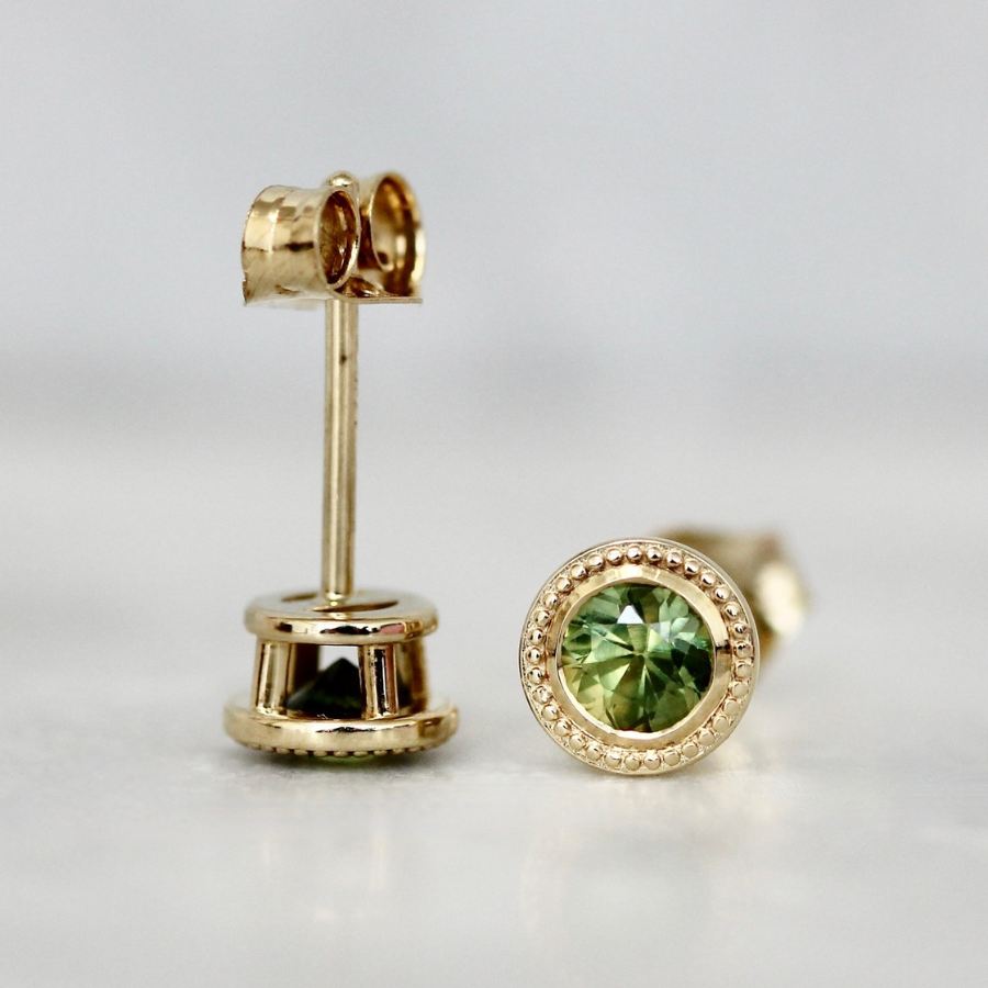 round green sapphire earrings