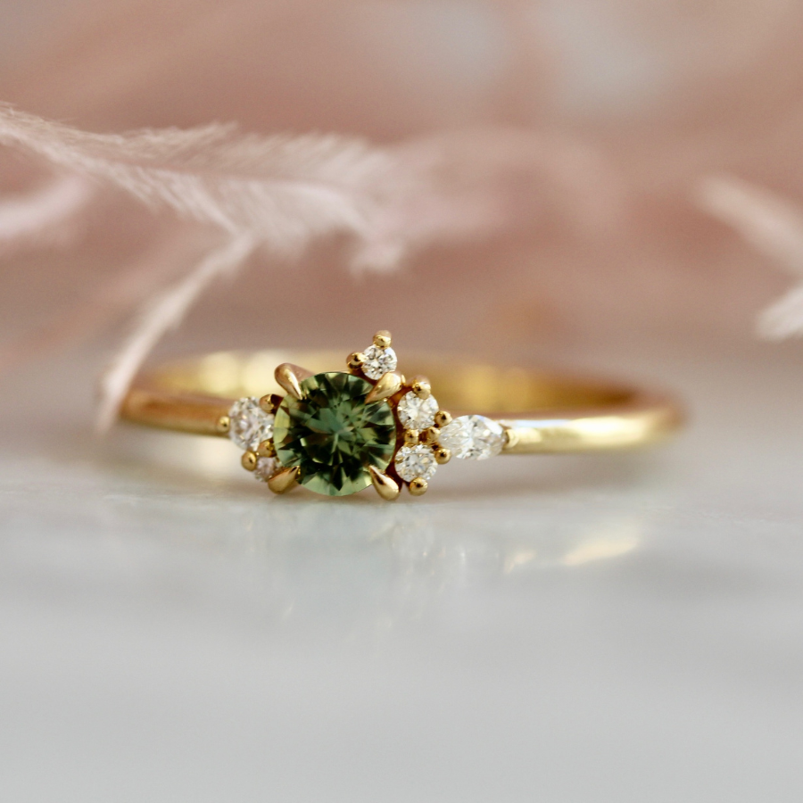 
            green sapphire ring