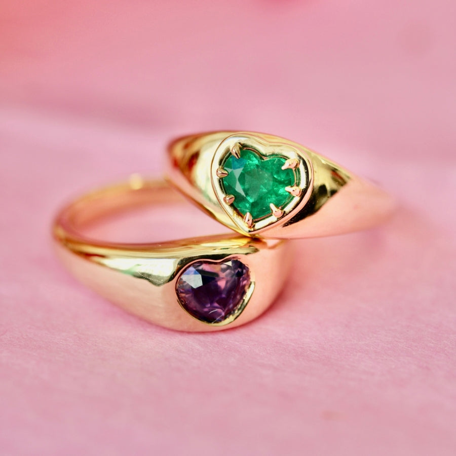 heart emerald ring