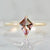 pink-green kite tourmaline ring