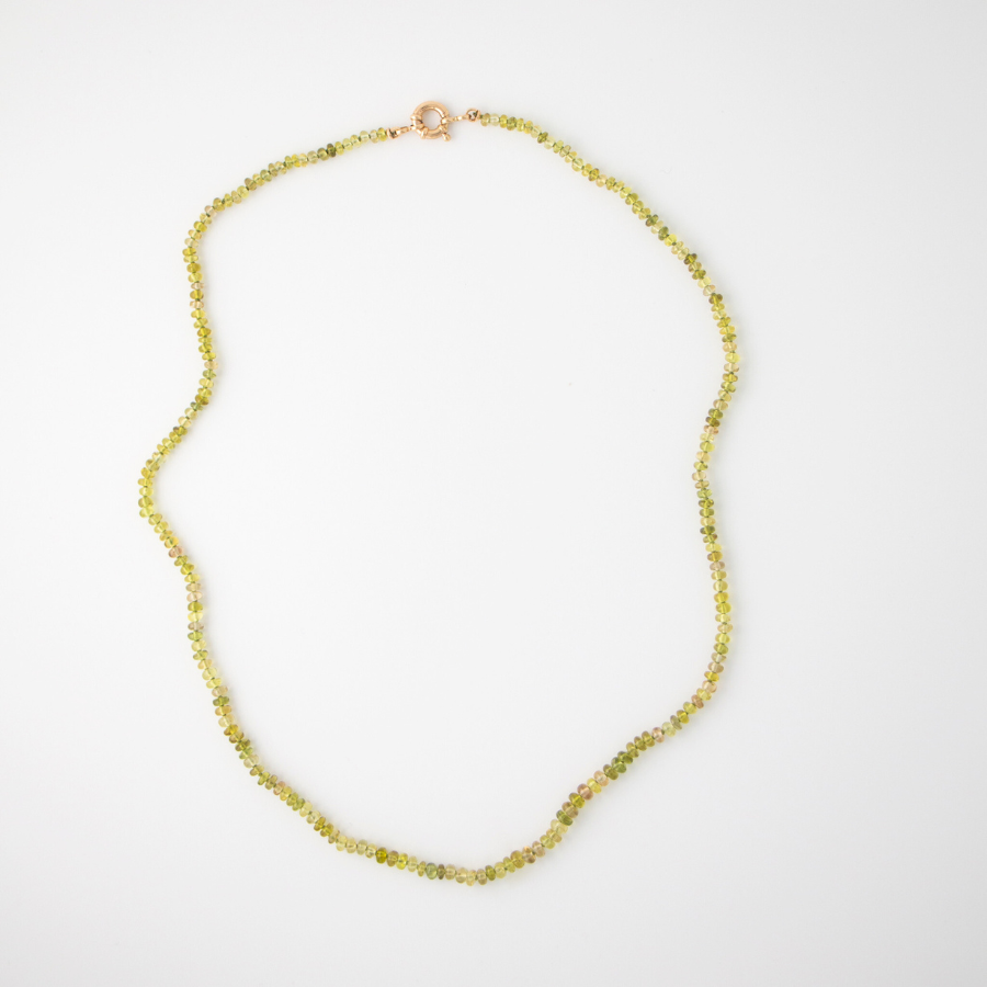 light green sapphire beaded necklace