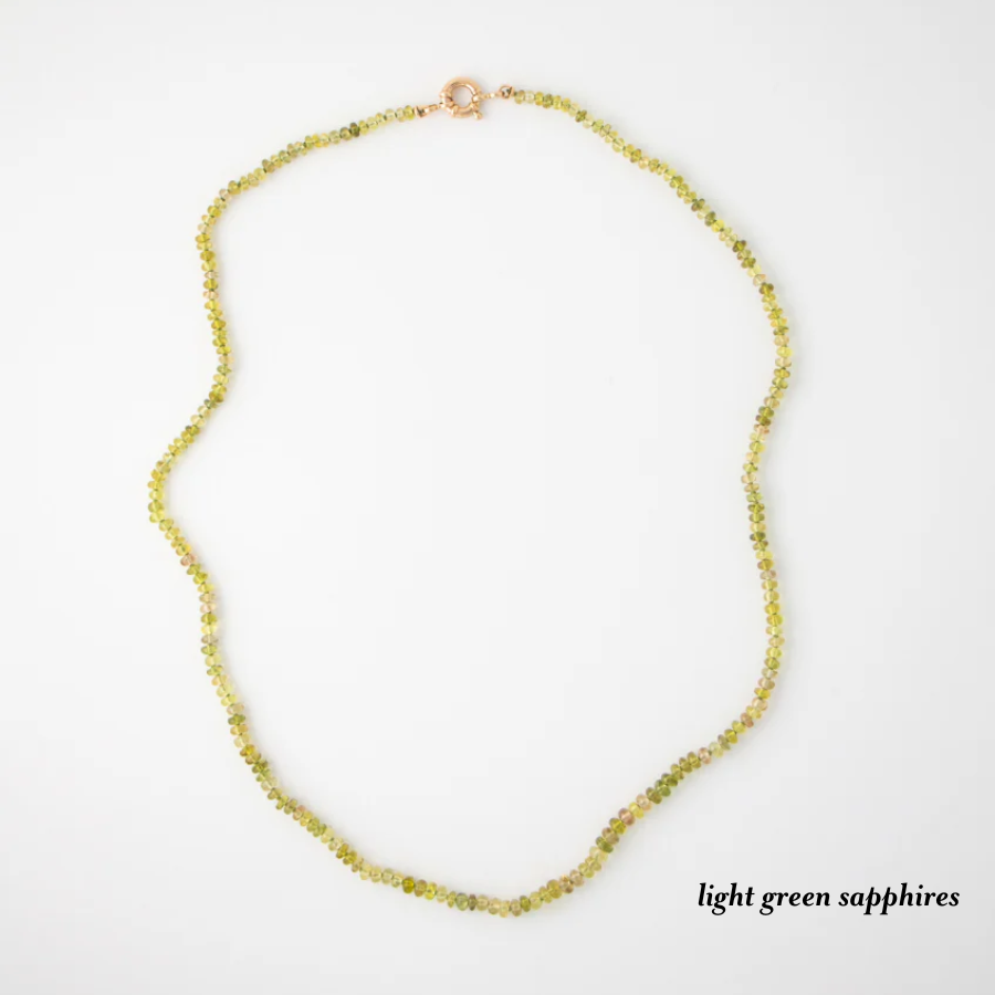 light green sapphire beaded necklace