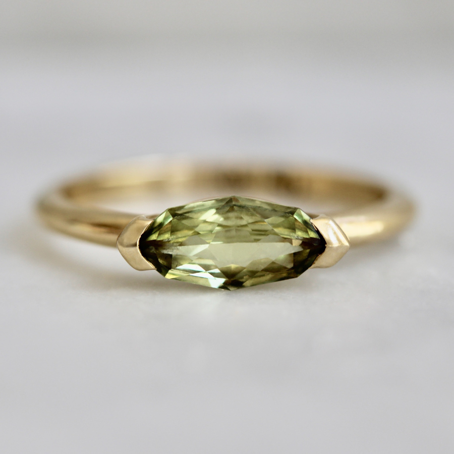 green marquise chrysoberyl