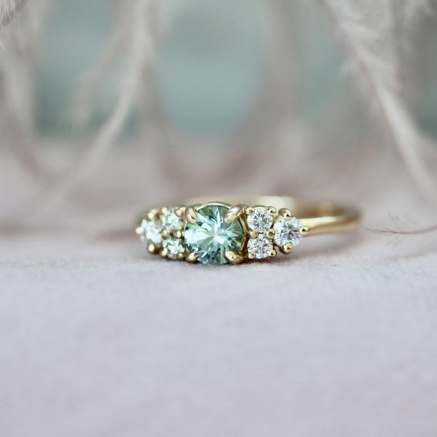 
            mint blue sapphire engagement ring