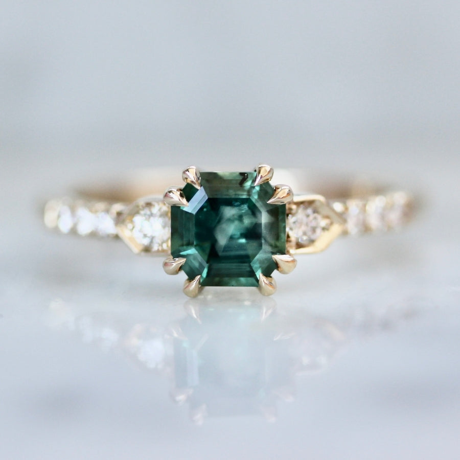 Tree Star Teal Portrait Cut Montana Sapphire Ring