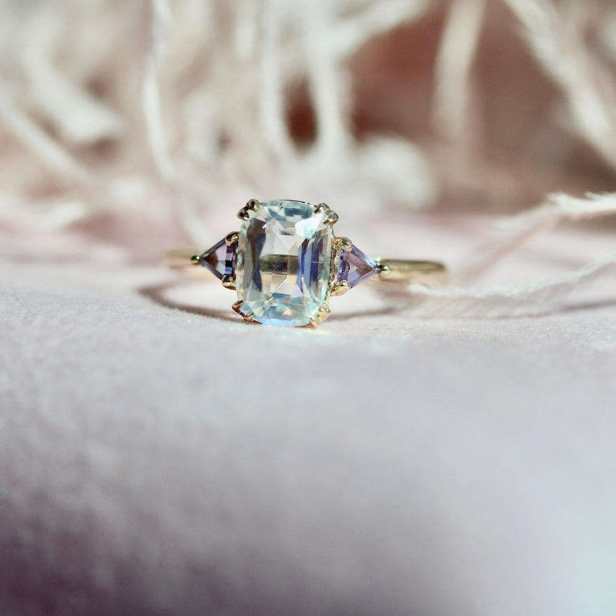 moonstone and sapphire ring