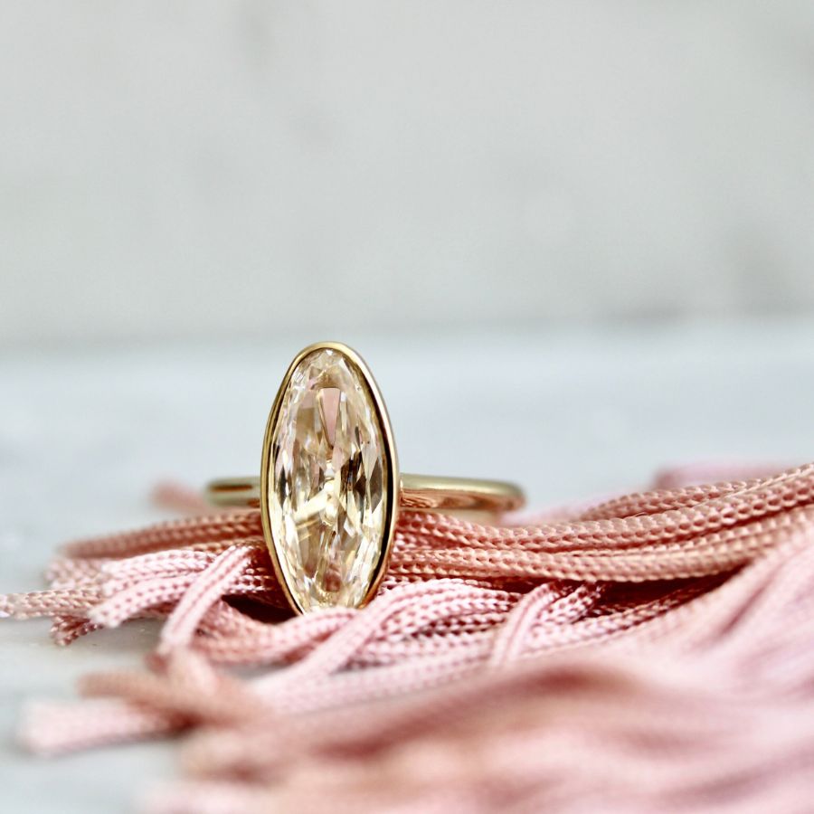 
            moval diamond ring by gem breakfast