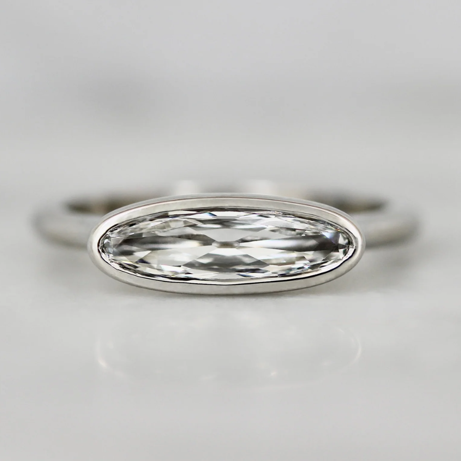 moval shaped diamond ring