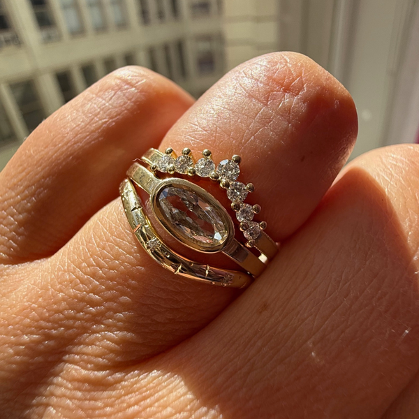 lab moval diamond ring