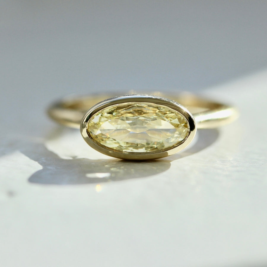 natural moval diamond engagement ring