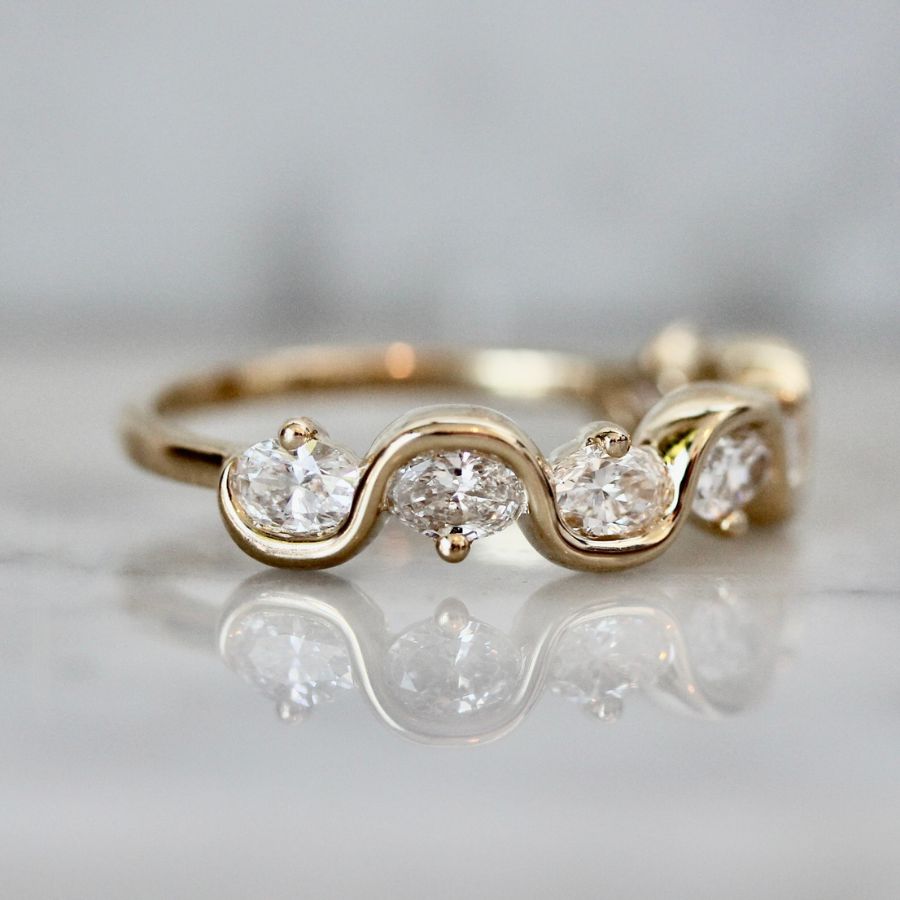 oval diamond band in lab