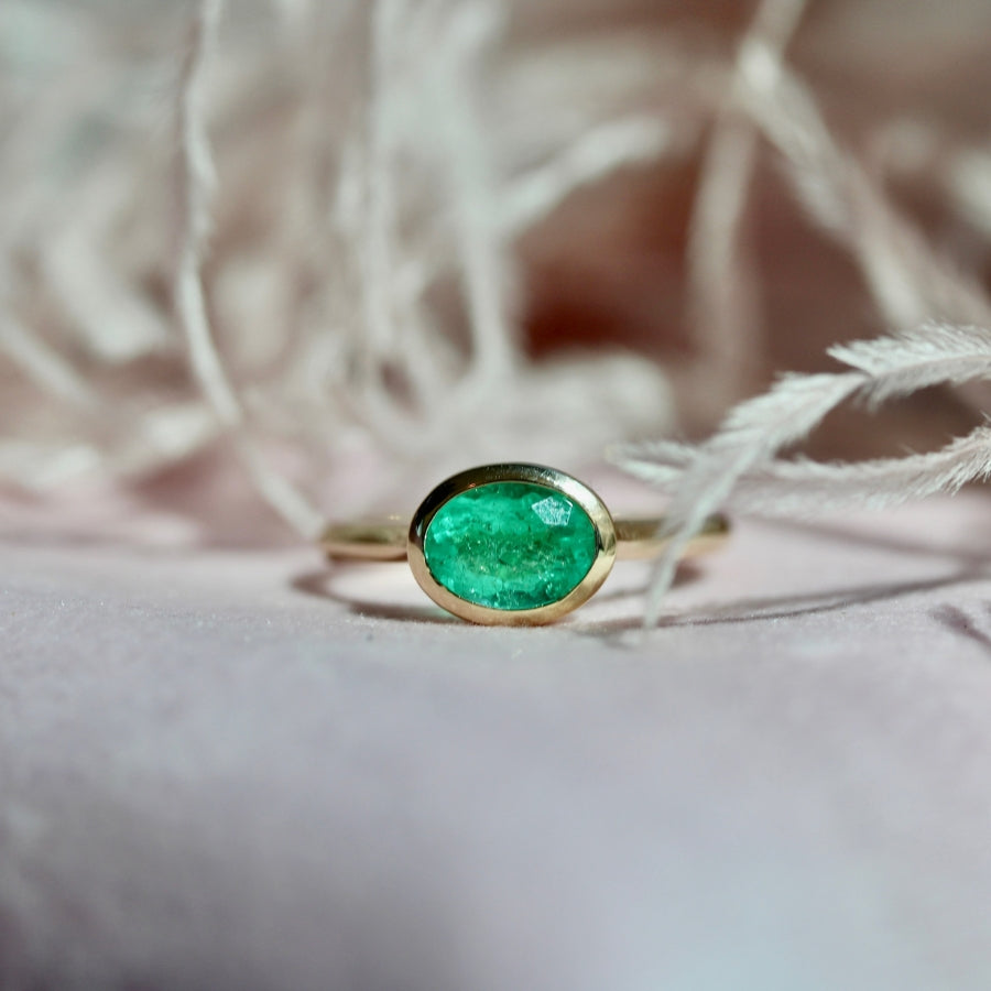 
            oval emerald engagement ring