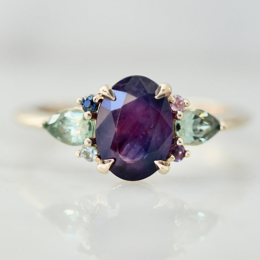 
            oval purple sapphire ring