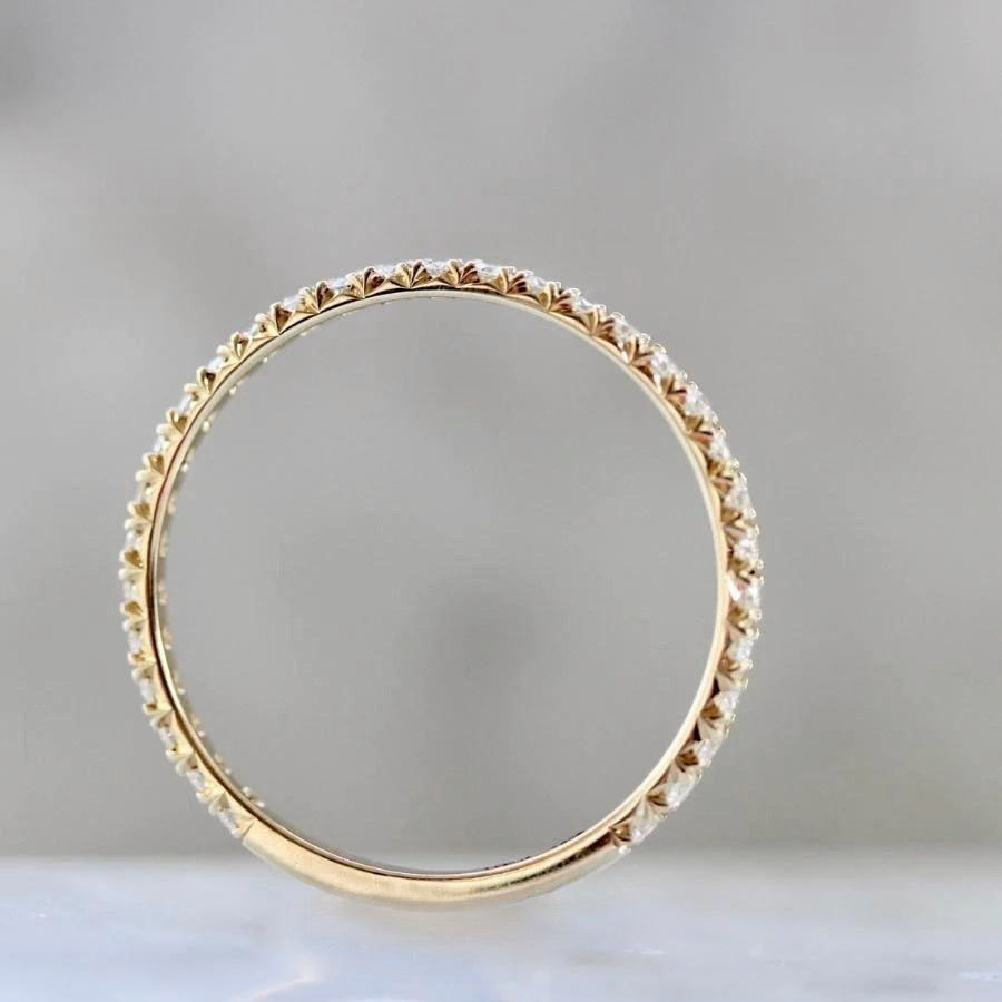 pave diamond wedding band