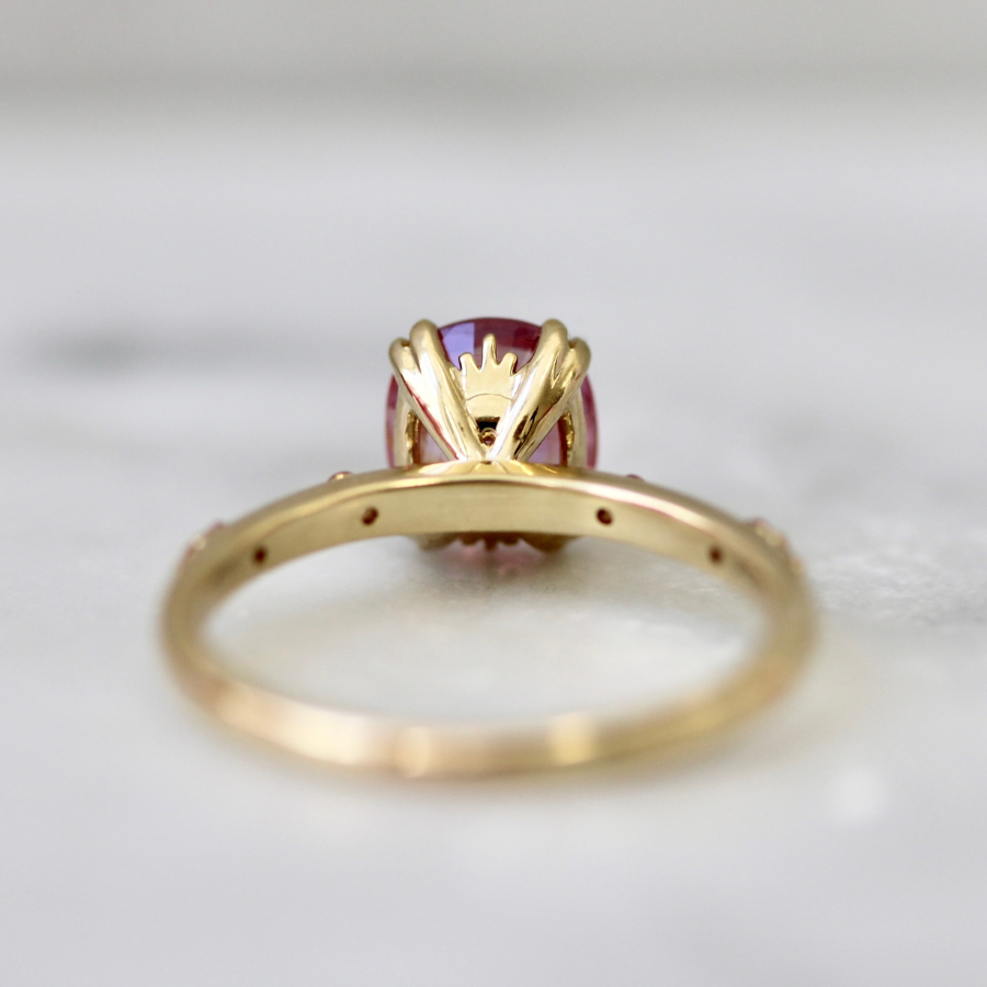 peach sapphire ring