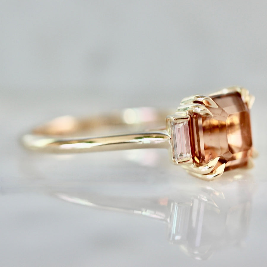 
            peach tourmaline engagement ring