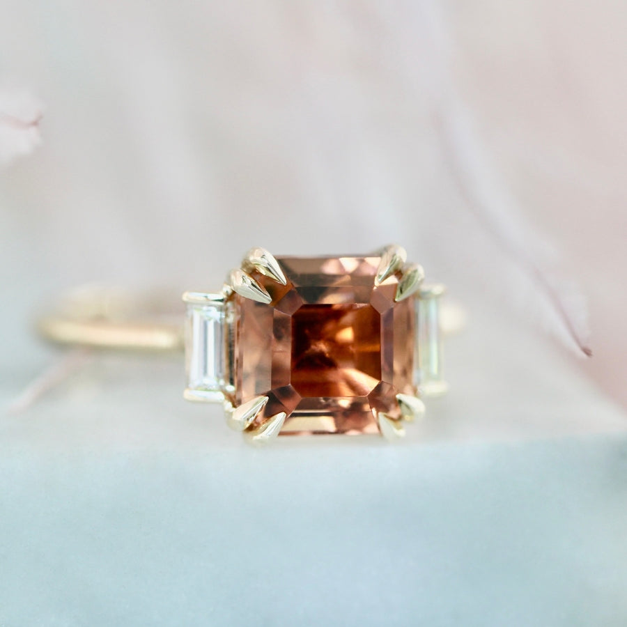 
            peach tourmaline engagement ring