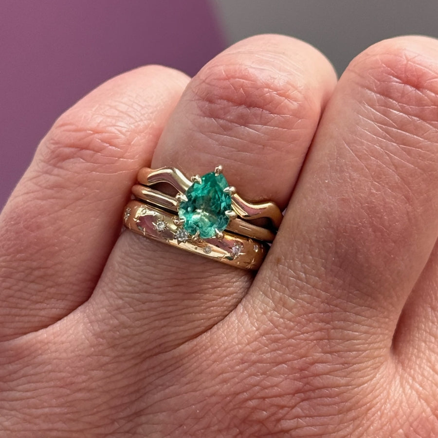 pear cut emerald ring