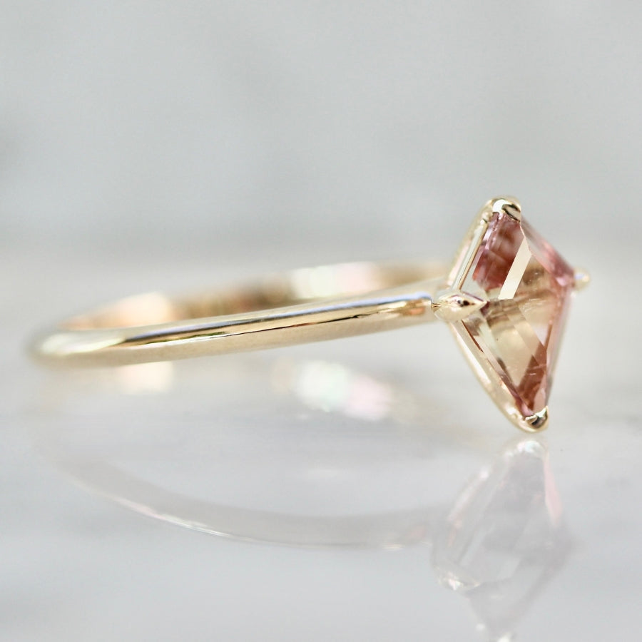 
            pink-green kite tourmaline ring