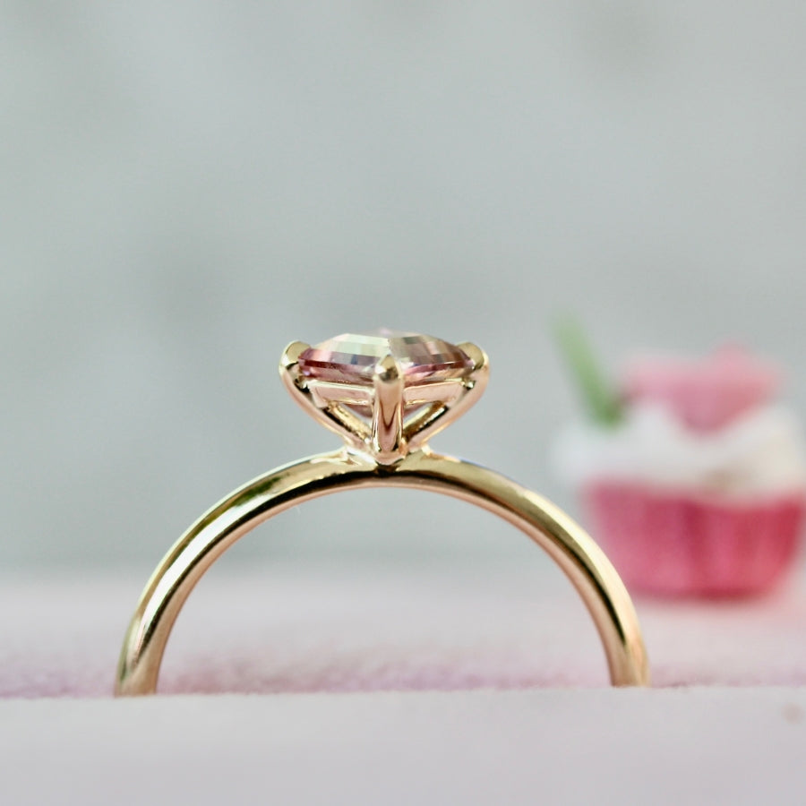 
            pink-green kite tourmaline ring