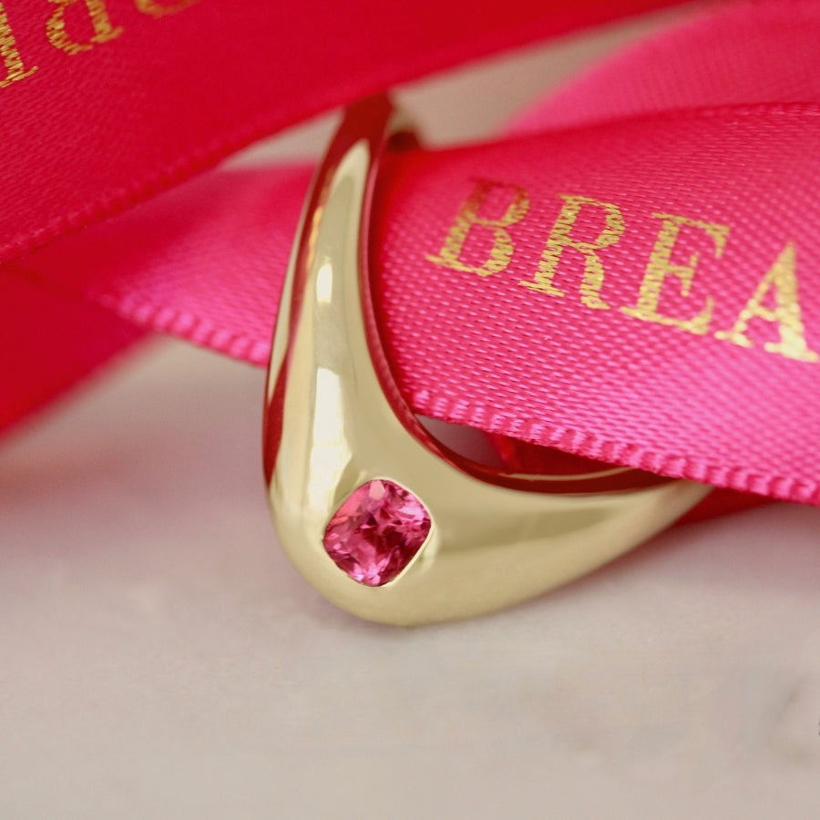 
            pink cushion cut spinel ring