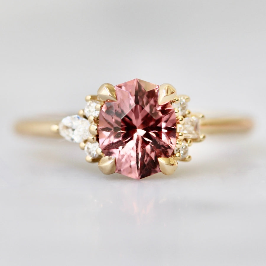 pink oval garnet ring