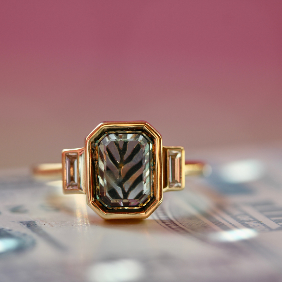 portrait cut montana sapphire ring