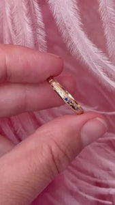 Celeste Birthstone Star Engraved Gold Band