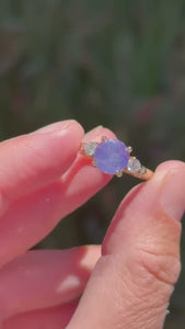 Purple Round Cut Opalescent Sapphire Ring