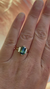 green sapphire engagement ring