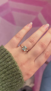 teal sapphire ring