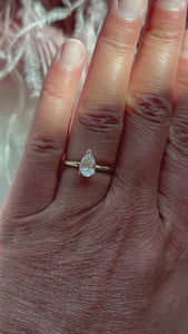 champagne pear diamond engagement ring