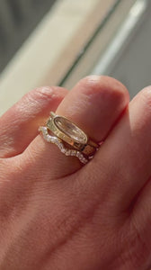 Champagne Moval Lab Diamond Ring