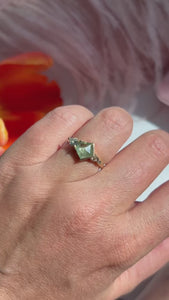 Lime Gelato Geo Rose Cut Montana Sapphire Ring