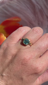 Hartford Teal Cushion Cut Sapphire Ring