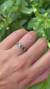 Spring Fling Teal Hexagon Cut Sapphire Ring