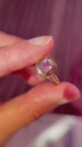 Pink Cushion Cut Spinel Ring