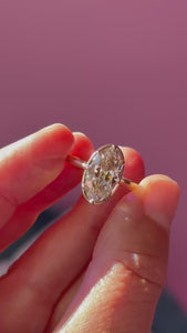 Champagne Moval Lab Diamond Ring